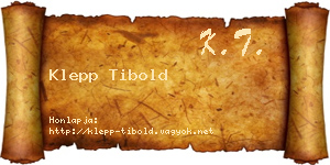 Klepp Tibold névjegykártya